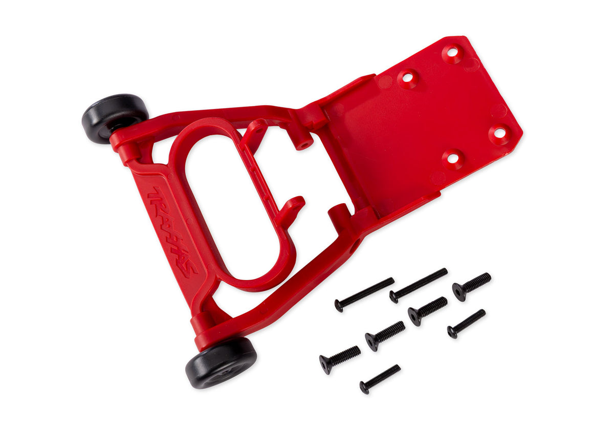 Traxxas Bar Assembled Red Non-Adjustable (Stampede, Rustler, Bandit) RC Wheelie Bar - 3761 - TRX3761-RED