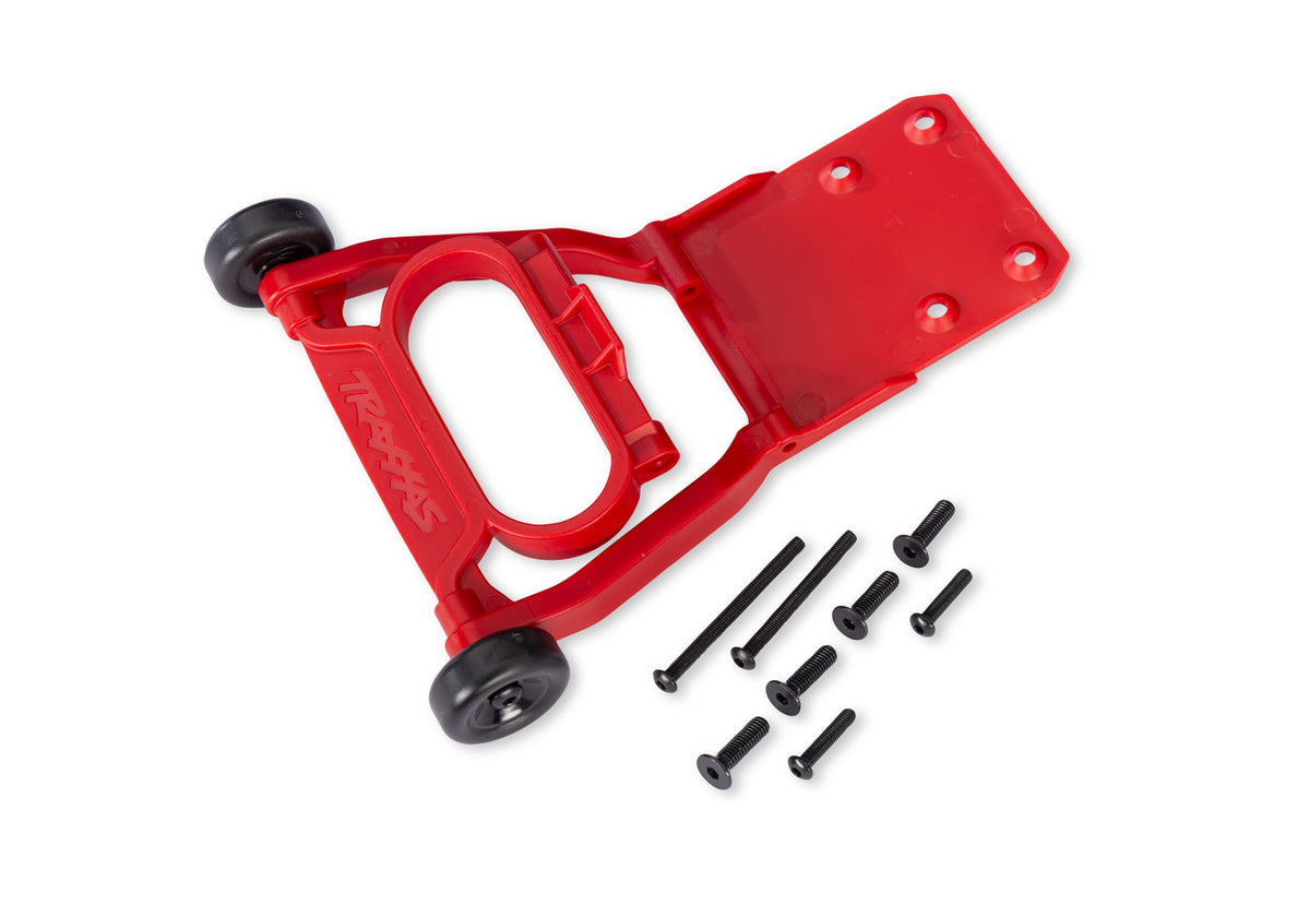 Traxxas Bar Assembled Red Non-Adjustable (Stampede, Rustler, Bandit) RC Wheelie Bar - 3763 - TRX3763-RED