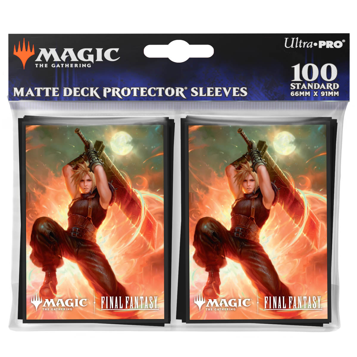 Ultra Pro MTG FINAL FANTASY 100 Count Deck Protector Sleeves Commander (Cloud, Ex-SOLDIER) - UP38701