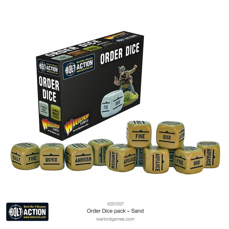 Bolt Action 402610007 1/56 Bolt Action Dice Orders Dice Pack - Sand - Hobby City NZ (8949313569005)