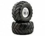 Traxxas Monster Truck Terra Groove RC Wheel & Tyre Set (White, 2)