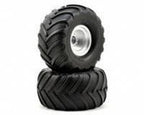 Traxxas Satin Chrome Wheels Terra Groove Dual Profile RC Wheel & Tyre Set