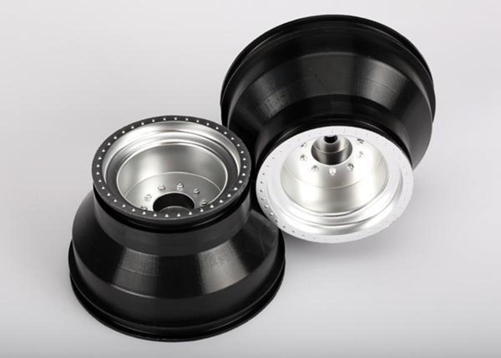 zTraxxas 3666 - Wheels Monster Jam Replica Satin Chrome Dual Profile (769059520561)