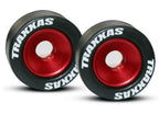 Traxxas Red-Anodised Aluminium Wheels & Rubber Tyres Assembled RC Wheel & Tyre Set