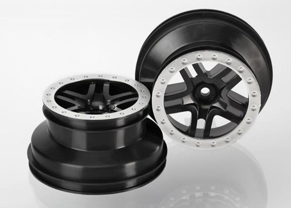 Traxxas SCT Split-Spoke Black Satin Chrome Beadlock Style Dual Profile RC Wheel