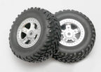 Traxxas SCT Satin Chrome Assembled RC Wheel & Tyre Set