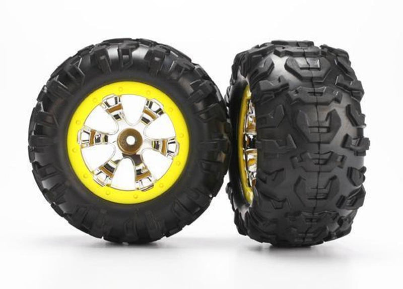 Traxxas 7276 - Geode Chrome Yellow Beadlock Style Wheels Canyon At Tires (2)
