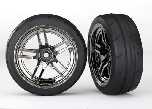 Traxxas 8373 - Split-Spoke Black Chrome Wheels 1.9' Response Tires (Front) (2) - Hobby City NZ