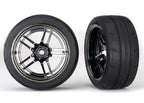 Traxxas Split-Spoke Black Chrome 1.9in Assembled RC Wheel & Tyre Set (2)