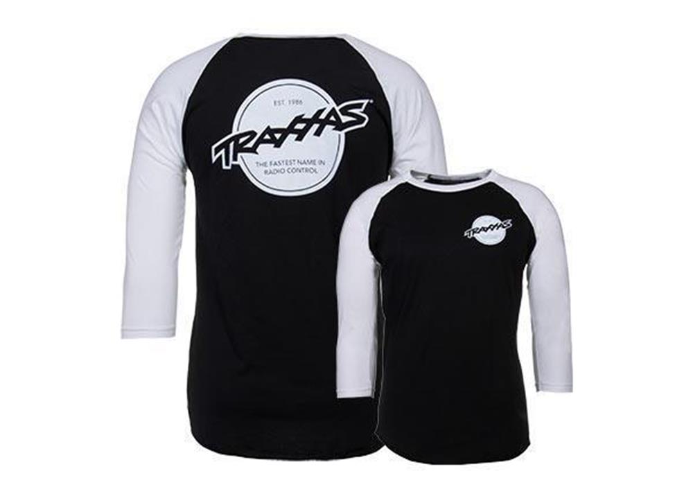 zTraxxas 1367-M - White/Black Sun Raglan (769147174961)