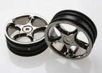 Traxxas Tracer 2.2in Black Chrome Bandit Front RC Wheel (x2)