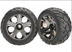 Traxxas All-Star Black Chrome Anaconda RC Wheel & Tyre Set