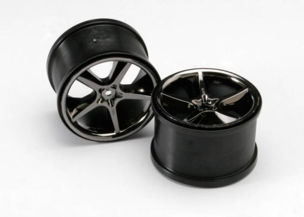 zTraxxas 5372A - Wheels Gemini 3.8" (Black Chrome) (2) (769257275441)