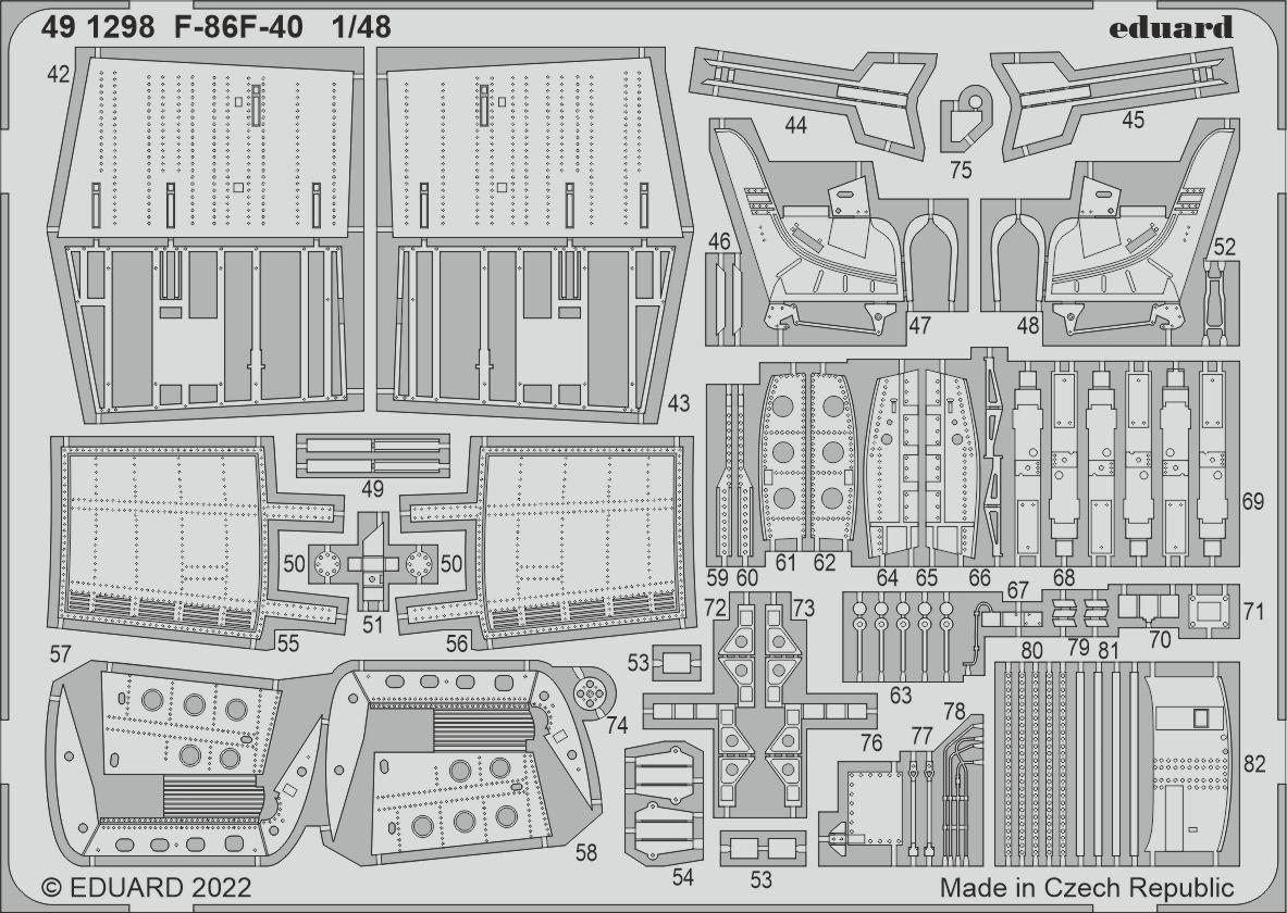 Eduard 491298 1/48 F-86F-40 Sabre Photo etched parts (8966299549933)