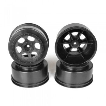 DE Racing DER-TS4-FB Trinidad SC Wheel for Traxxas Slash Front / BLACK / 4pcs 2.2/3.0in - Hobby City NZ (8499676086509)