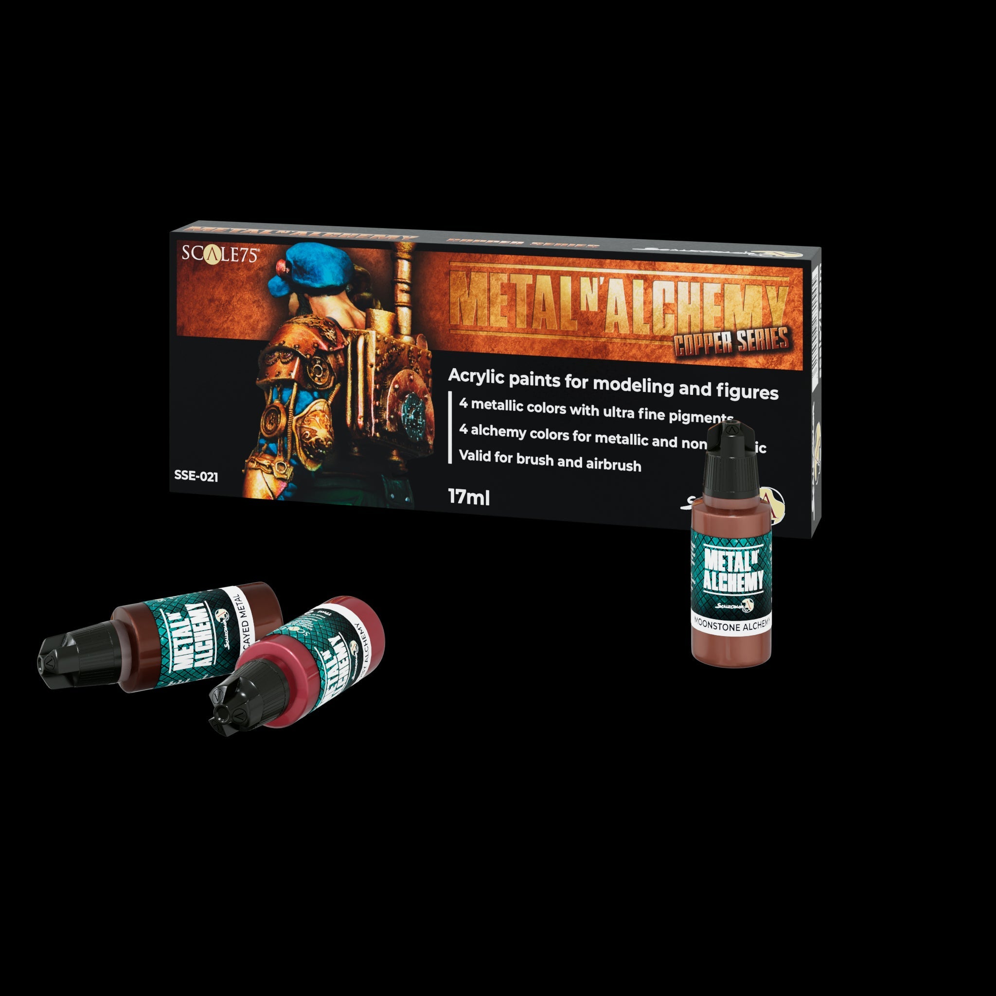 Scale 75 Scalecolor Metal n Alchemy Copper Series Paint Set