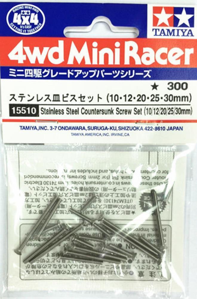 Tamiya 15510 St Steel CtrSunk Screws 5size - Hobby City NZ (7650669658349)