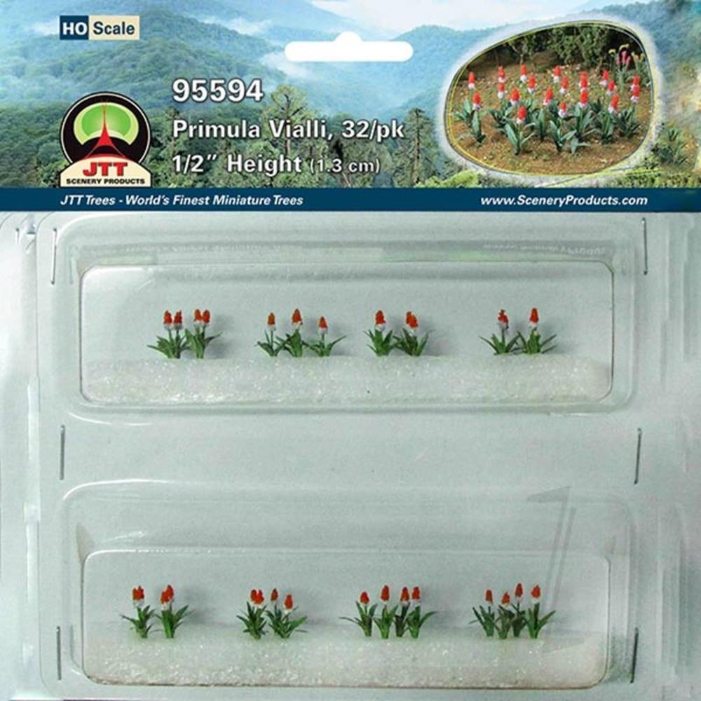 JTT Scenery 95594 HO Scale Primula Vialli (Primrose) (32 Pack) (8324641521901)