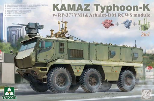 Takom 2173 1/35 KAMAZ Typhoon-K w/RP-377VM1 & Arbalet-DM RCWS module 2 in 1 (8967474217197)