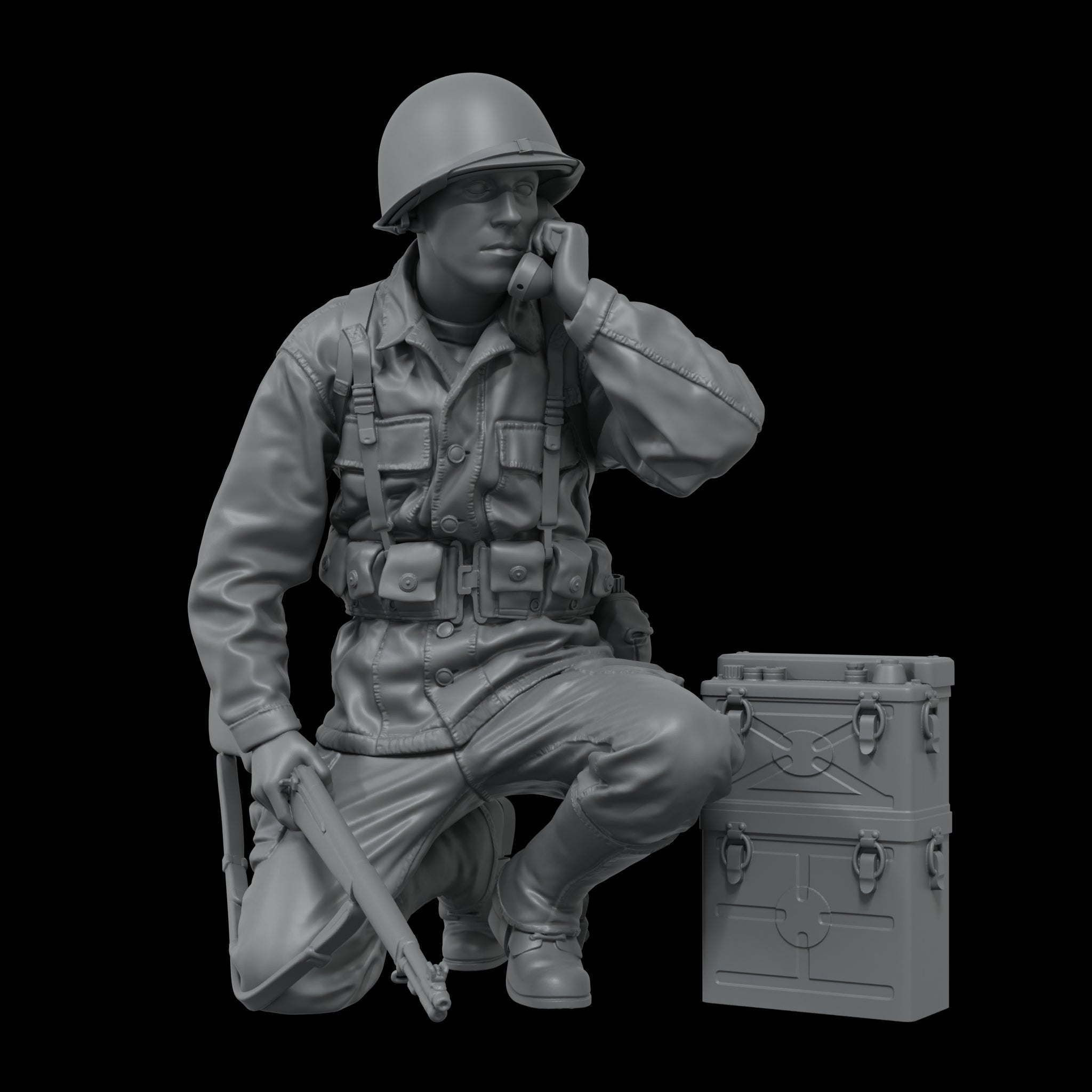 Scale 75 Figures Warfront Radio Operator Us Armored Infantry 35mm (2)