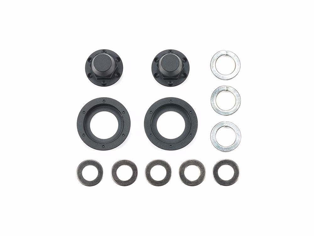 Tamiya 56556 Hub Nuts for Single Wheels (Black 2pcs.) Truck Option Parts Series no.56 (8324789108973)
