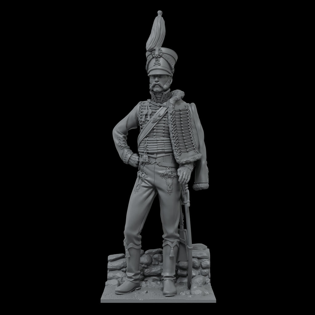 Scale 75 Figures Napoleonic Hussar Officer Brunswick 1815 75mm (2)