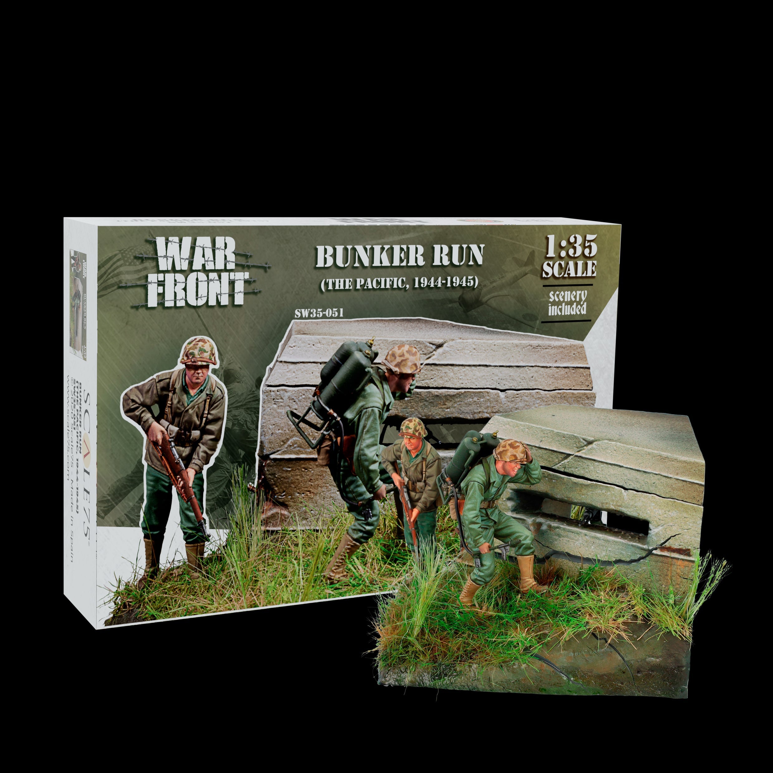 Scale 75 Figures Warfront Bunker Run (The Pacific 1944-1945) 35mm