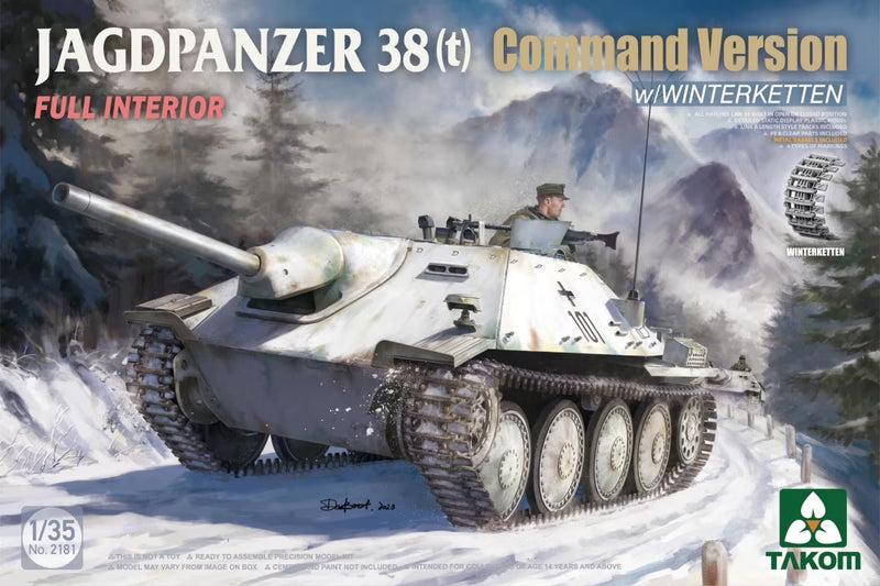 Takom 2181 1/35 Jagdpanzer 38(t) Command Version w/ Winterketten (8967474413805)