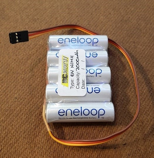 Eneloop 5-Cell Flat 6.0V 2000mAh AA/R6 NiMH Pack - JR/Servo