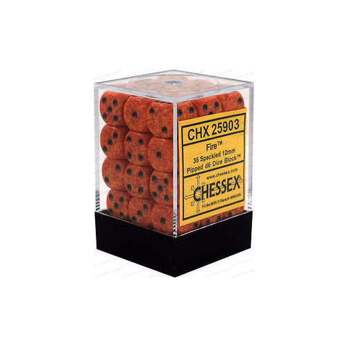 Chessex Speckled 12mm d6 Fire Dice Block (36 dice)