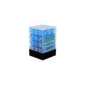 Chessex Frosted 12mm d6 Caribbean Blue/white Dice Block (36