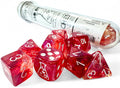 Chessex Borealis Passion/White 7 Dice Set (Test Tube) - CHX30070