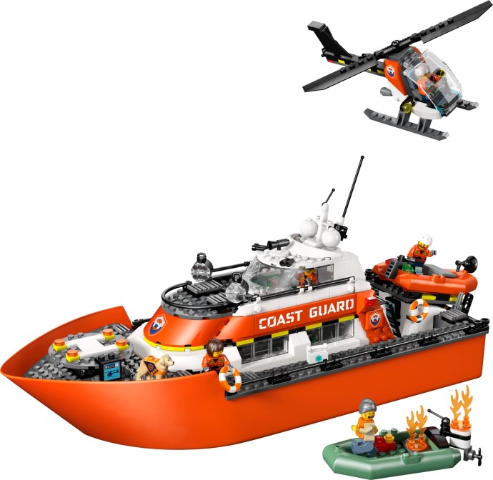 LEGO CITY Exploration Coast Guard Rescue Boat & Helicopter 60504