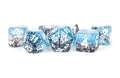 MDG 16mm Resin Polyhedral Dice Set Particle Blue/Black - MDG629