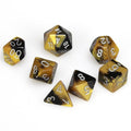 Chessex Gemini Black-Gold w/silver Classic Polyh