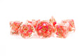 MDG 16mm Resin Polyhedral Dice Set Pearl Red with Copper Numbers - MDG695