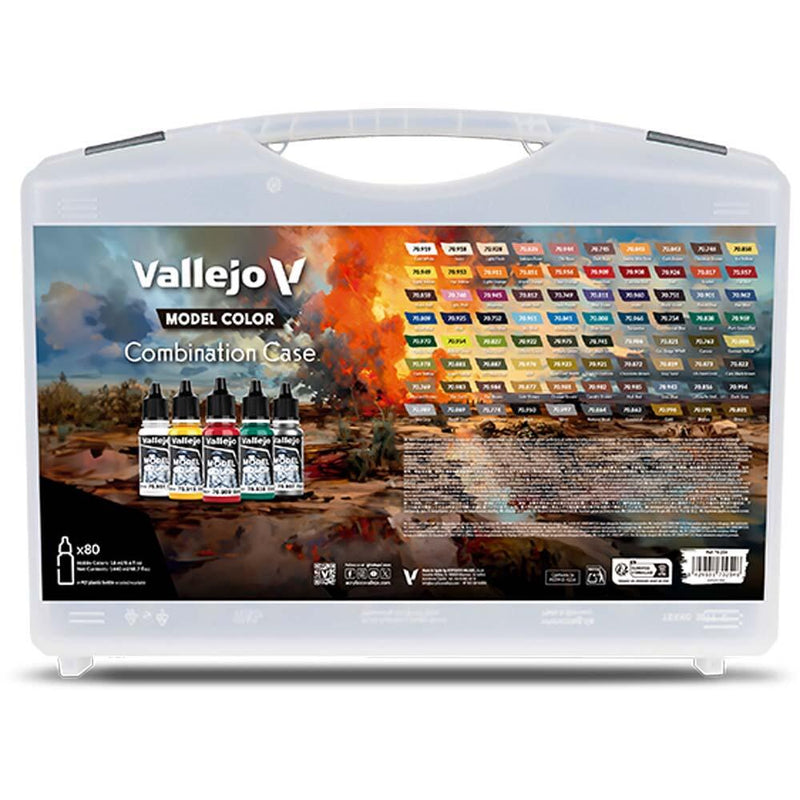 Vallejo 70254 Combination Case. Includes: 80 Colors selected for BSL combinations (base, shadow & light tones) - 80 Colors case (8938282123501)
