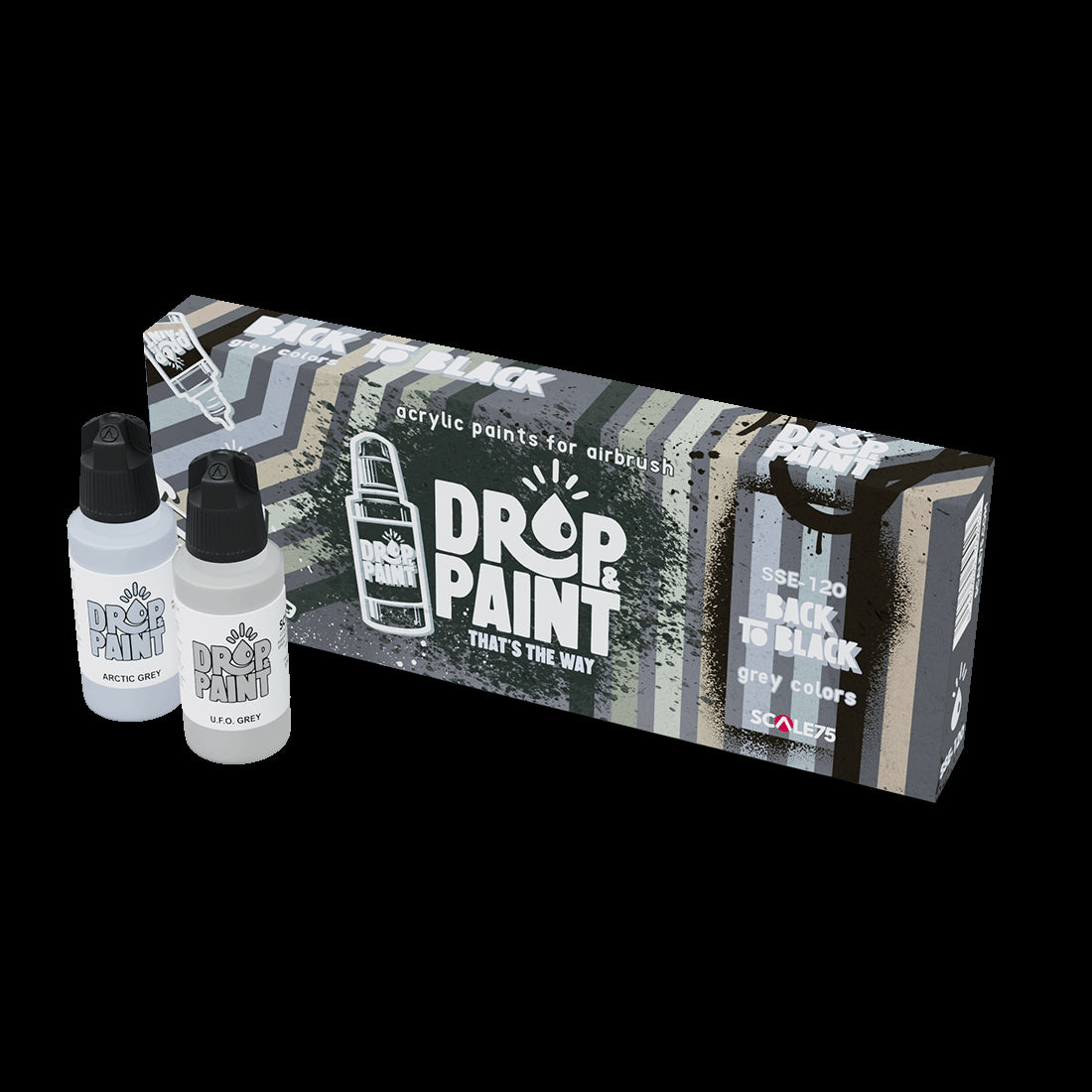 Scale 75 SSE-120 Drop and Paints Back To Black Paint Set (9213719118061)