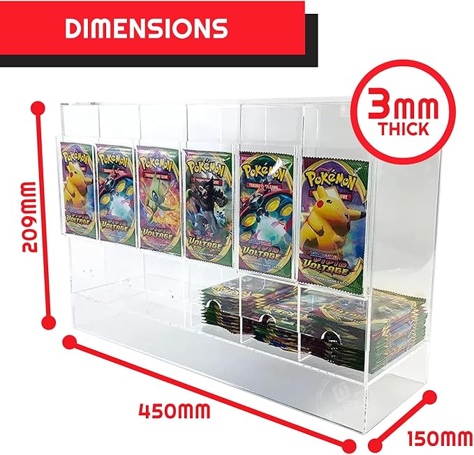 EVORETRO 6-Slot Acrylic Booster Pack Dispenser