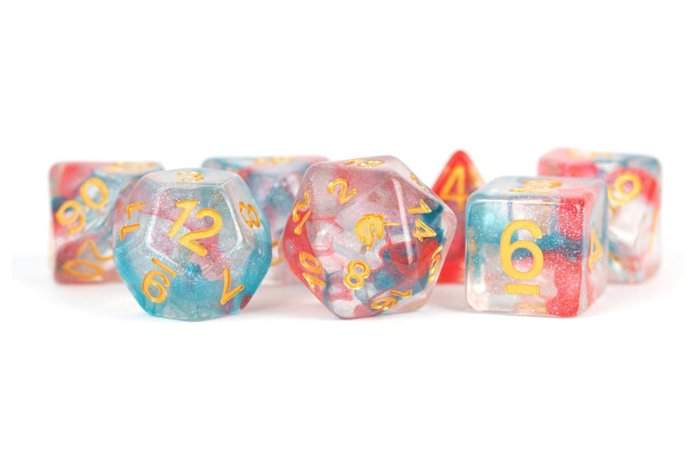 MDG 16mm Resin Polyhedral Dice Set Unicorn Astral Swell - MDG720
