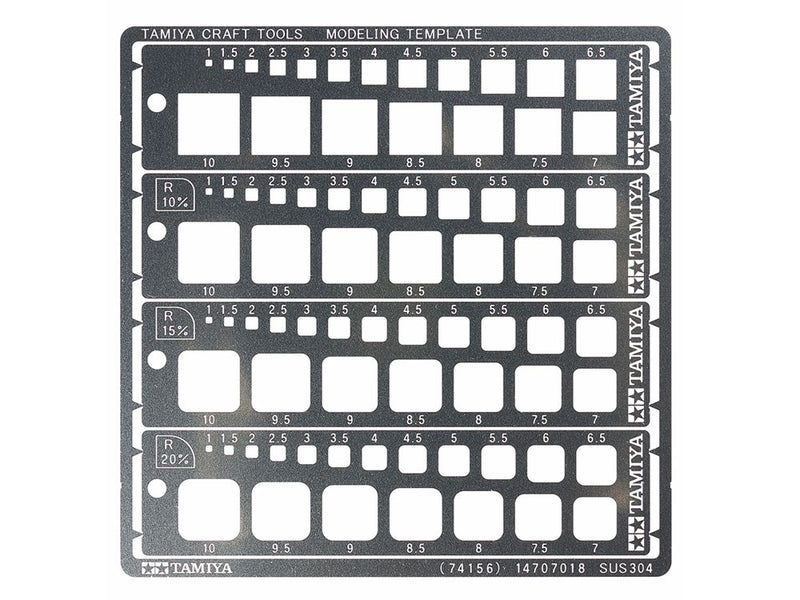 Tamiya 74156 Modeling Template (Square 1-10mm) - Hobby City NZ