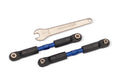 Traxxas Long Steel Blue Camber &amp; Toe Link with Rod Ends &amp; Wrench RC Turnbuckle Set - 7493 - TRX7493-BLUE