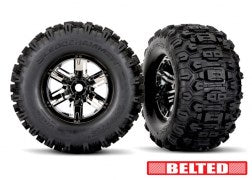Traxxas T&W XMAXX BLK CHRM WHL MAXX AT RC Wheel & Tyre Set 1/5 Scale