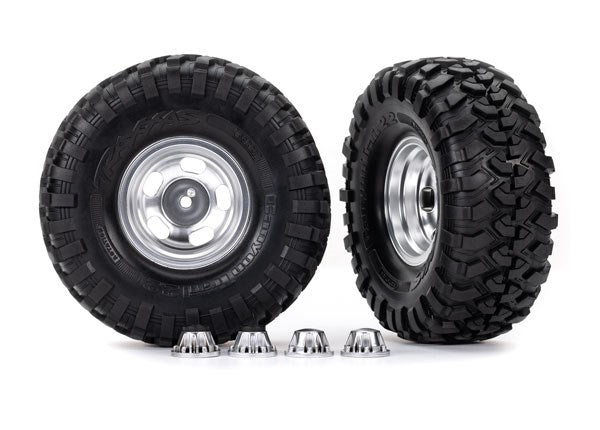 Traxxas 8159 Tires & wheels assembled glued (requires #8255A extended thread stub axle) (8195286040813)
