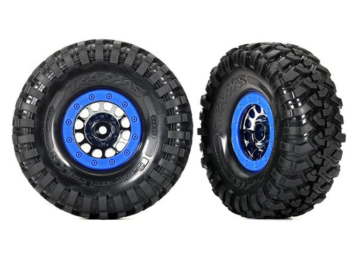 Traxxas 8182A Tires & Wheels Method Blk Chrm Blue Bdlk - Hobby City NZ (8873559163117)
