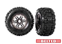 Traxxas 8979A T&W BLK CHRM WHL SLDGHMR AT TIRE