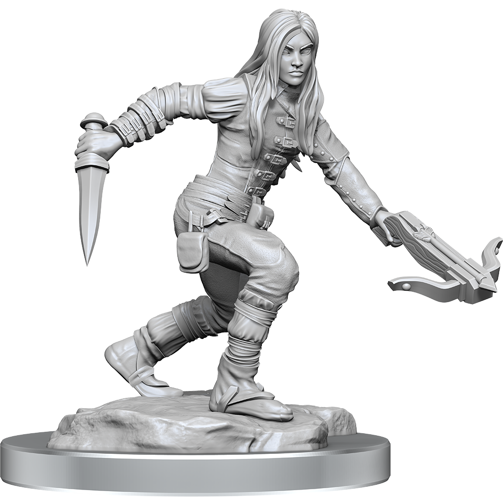 WizKids D&D Nolzurs Marvelous Unpainted Miniatures Half-Elf Rogue Female - WZK90485