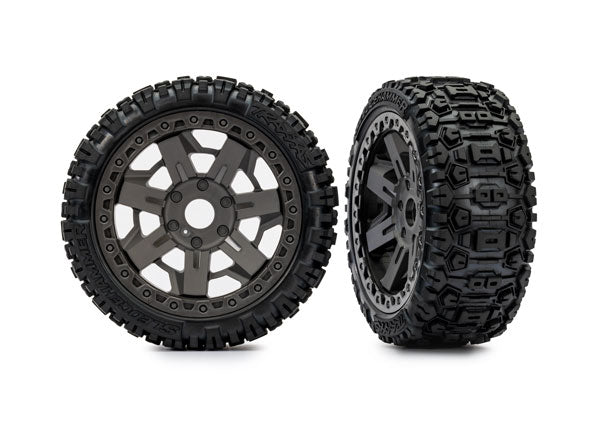 Traxxas 9073 Tires & Wheels 3.0 Gray Wheel/Sledgehammer Tire (8873559228653)