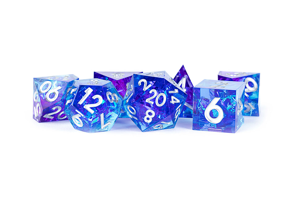 MDG Handcrafted Sharp Edge Resin Dice Set Oceanic Flare - MDG932