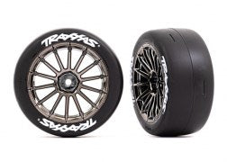 Traxxas 9374R T&W BLK CHRM 2.0 SLICK FRNT (9118042620141)